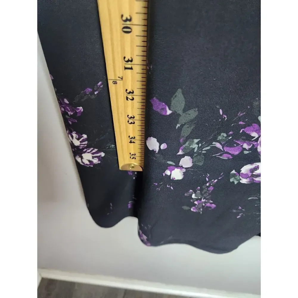 Lauren Ralph Lauren Dark Floral faux wrap dress sz 8 academic Careerwear - Picture 11 of 11